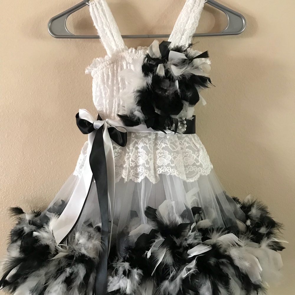 Girls Size 4/5 Feather Dress